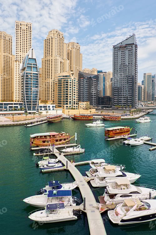 Preview: Dubai marina cityscape at daylight