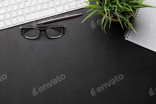 Preview: Office table with supplies and computer