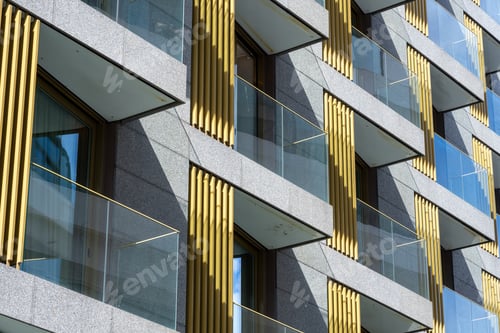 Preview: Detail of the facade of a modern apartment building