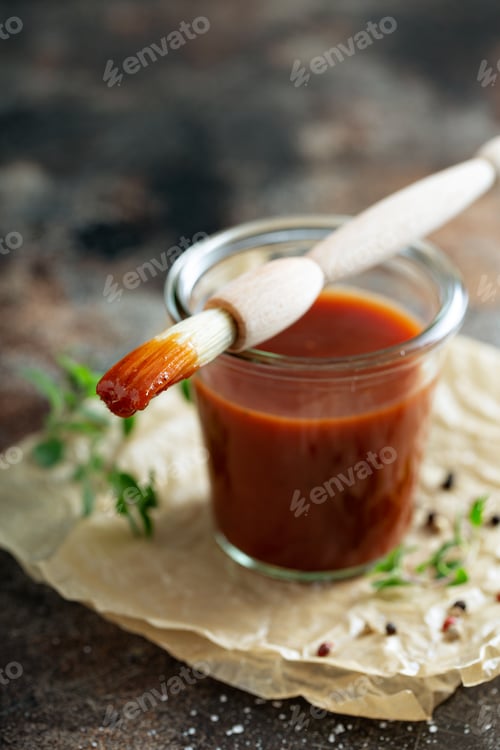 Preview: Homemade barbeque sauce in a jar