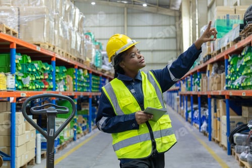 Preview: Store clerks inspect products, warehouses, industrial and logistics supply chains.