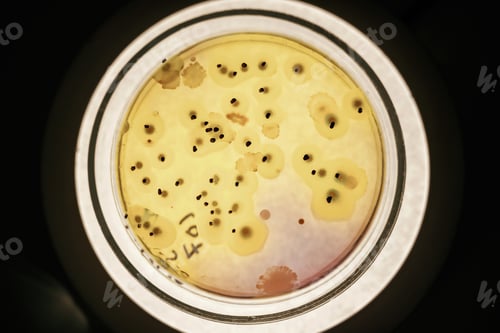 Preview: Close up focused view of Trichoderma in the rounded lab container
