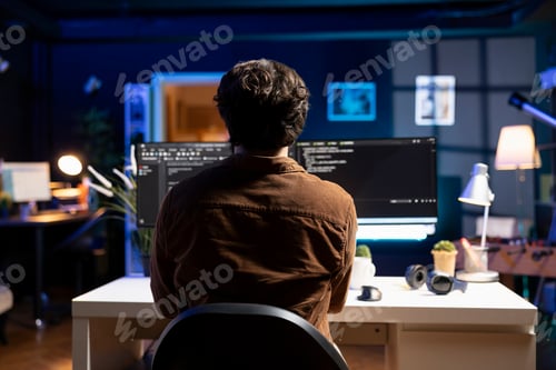 Preview: IT specialist developing software in JavaScript programming language