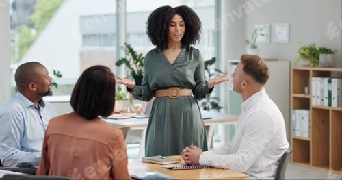 Preview: Meeting, presentation and business people in board room for discussion, company workshop or collabo
