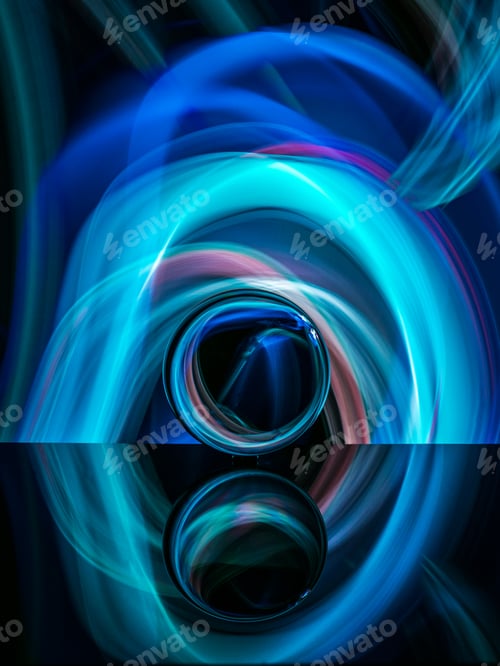 Vista previa: Bola de cristal a bordo cerca de brillos abstractos