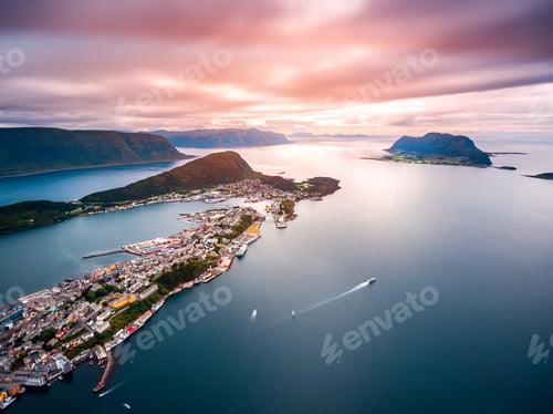 Preview: Lofoten archipelago islands aerial photography.