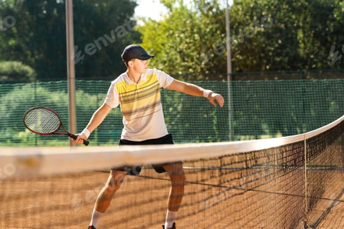 Preview: Young tennis player in motion