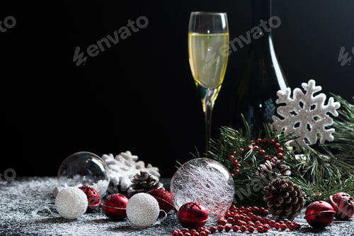 Preview: Christmas background with festive decoration