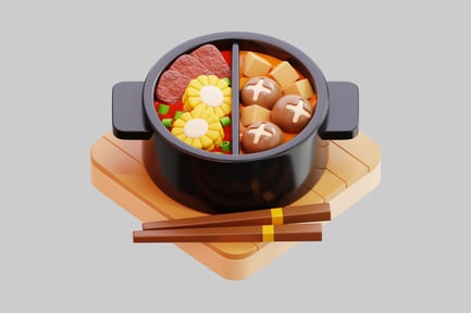 Preview: Japanese Hot Pot Meal 3D Illustration
