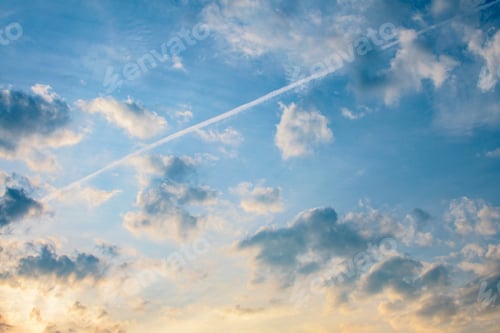 Preview: Colorful dramatic sky at sunset or dawn. Natural texture of the sky.