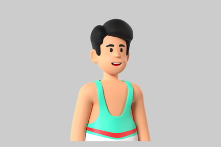 Preview: Cartoon gymnast character