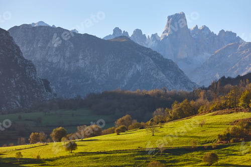 Preview: Fall landscape in Asturias. Naranjo de Bulnes. Picos Europa. Spain