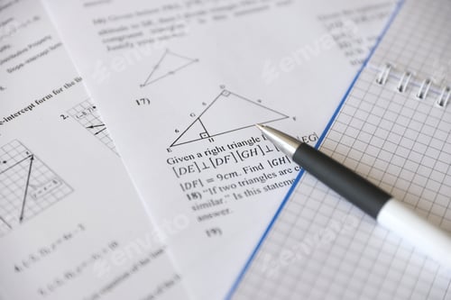 Preview: Handwriting of geometrical tasks on examination, practice, quiz or test in geometry class