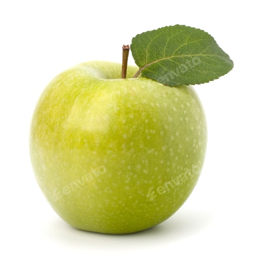 Preview: Sweet green apple with leaf