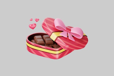 Preview: Heart box filled with chocolates