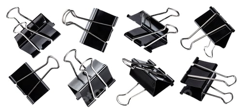 Preview: Black paper clip isolated on white background