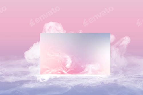 Preview: Business card, pastel smoke with design space