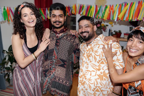 Preview: Happy couples enjoying home party