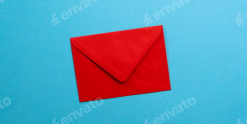Preview: Envelope isolated on blue background