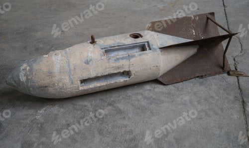Preview: Detail of a bomb from the Second World War, this bomb was loaded under a bomber plane