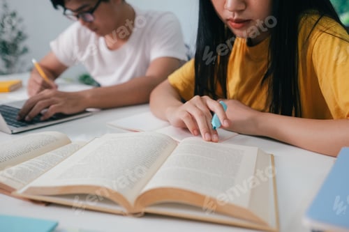 Preview: Young students campus helps friend catching up and learning.