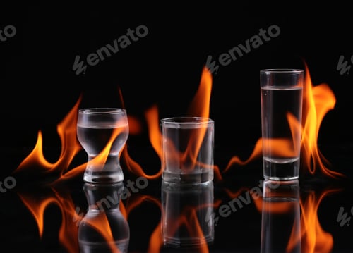 Vista previa: Pila de tequila en llamas