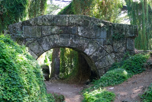 Preview: Stone bridge over the dirt road in the park