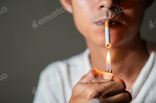 Preview: Lighting a cigarette close-up