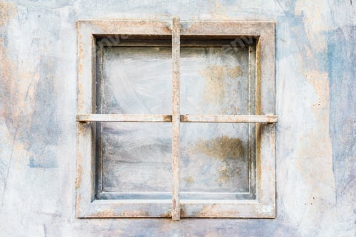 Preview: Old rusty metallic window