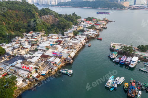 Preview: Lei Yue Mun, Hong Kong 22 May 2019: Top view of Hong Kong typhoon shelter