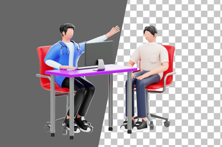 Preview: Doctor Discussing Results with a Patient 3D Illustration