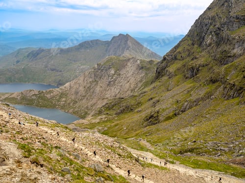 Preview: Glaslyn and llyn Llydaw lakes beside Mount Snowdon, Wales