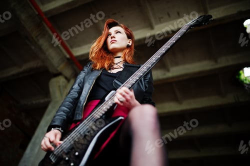 Preview: Portrait of gothic woman musician