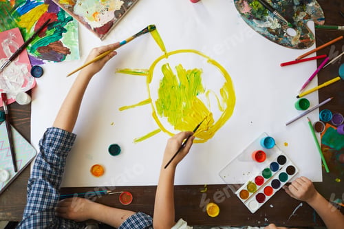 Preview: Kids Painting Sun Above View