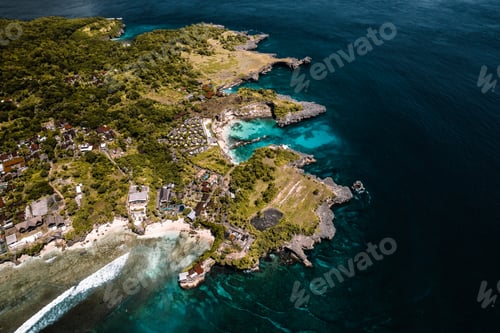 Preview: Aerial Drone Photo of coastline in Nusa Lembongan Ceningan Bali Indonesia