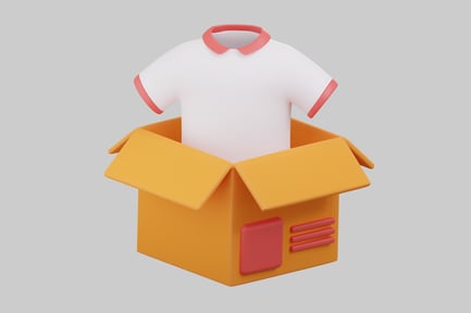Preview: T-shirt in shipping box