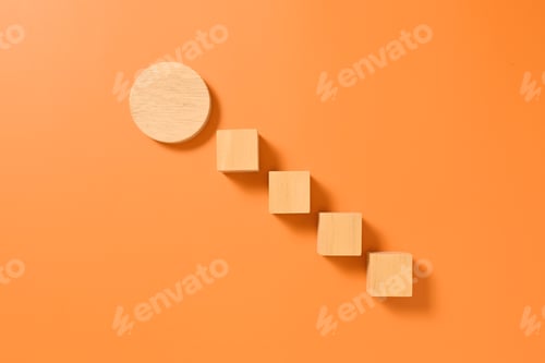 Preview: Wooden cubes mock up background for text, Copy space, Wooden blocks with copy space for text or