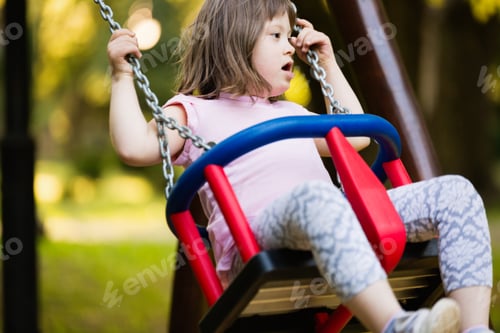 Preview: Portrait of young girl with down syndrome
