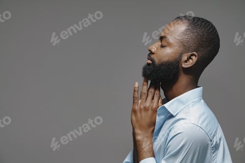 Preview: Close up portrait of a handsome young black man