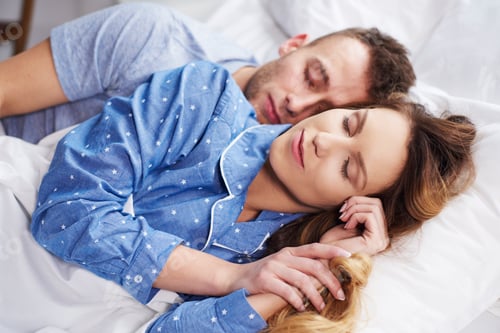 Preview: Close up of sleeping together couple in bed