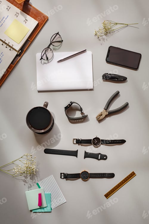 Preview: Watch repair set flatlay
