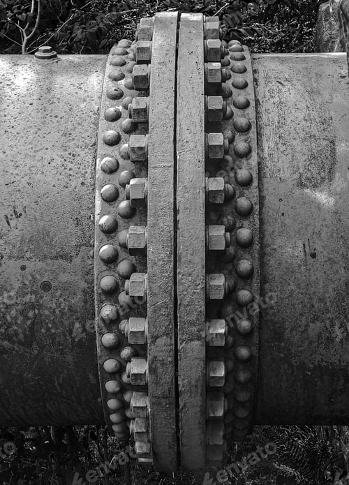 Preview: Closeup of big Pumping Station black, horsepower steam engine