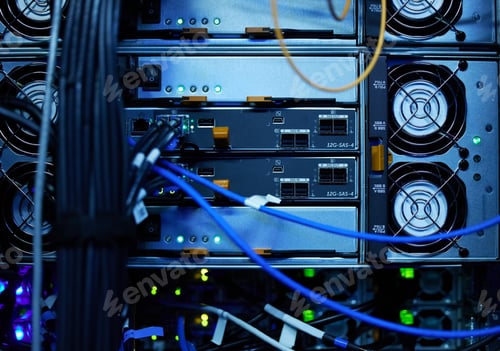 Preview: Your data is on its way. Shot of electronic equipment in an empty server room.