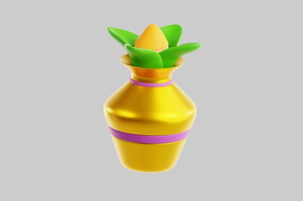 Preview: Ornate golden flower vase design