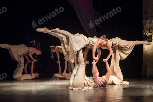 Preview: staging on the stage of a children's theater with actors