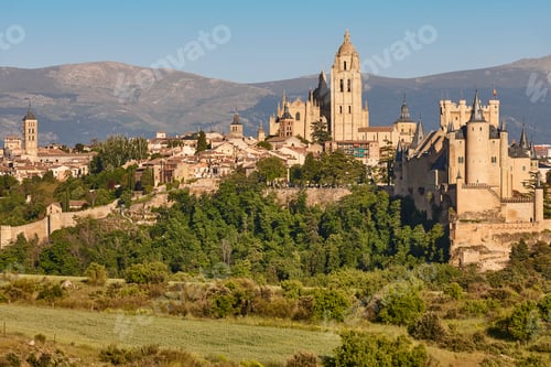 Preview: Gothic cathedral in Segovia. Medieval city in Castilla Leon. Spain