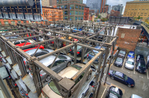 Preview: Parking Lot Viewed From The High Line In New York City.