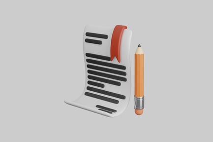 Preview: Document with pencil and bookmark