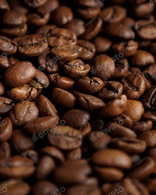 Preview: coffee beans are on table after roasting.