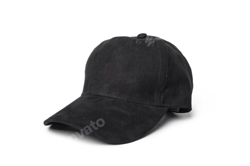 Preview: Black baseball cap resting on a flat surface in a neutral setting